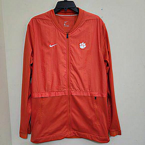 men's size Large CLEMSON UNIVERISTY Nike Full Zip NCAA Logo Sports Jacket Orange